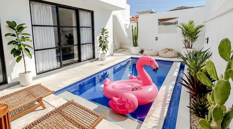 2 bedroom villa with private pool, near cafes and gyms