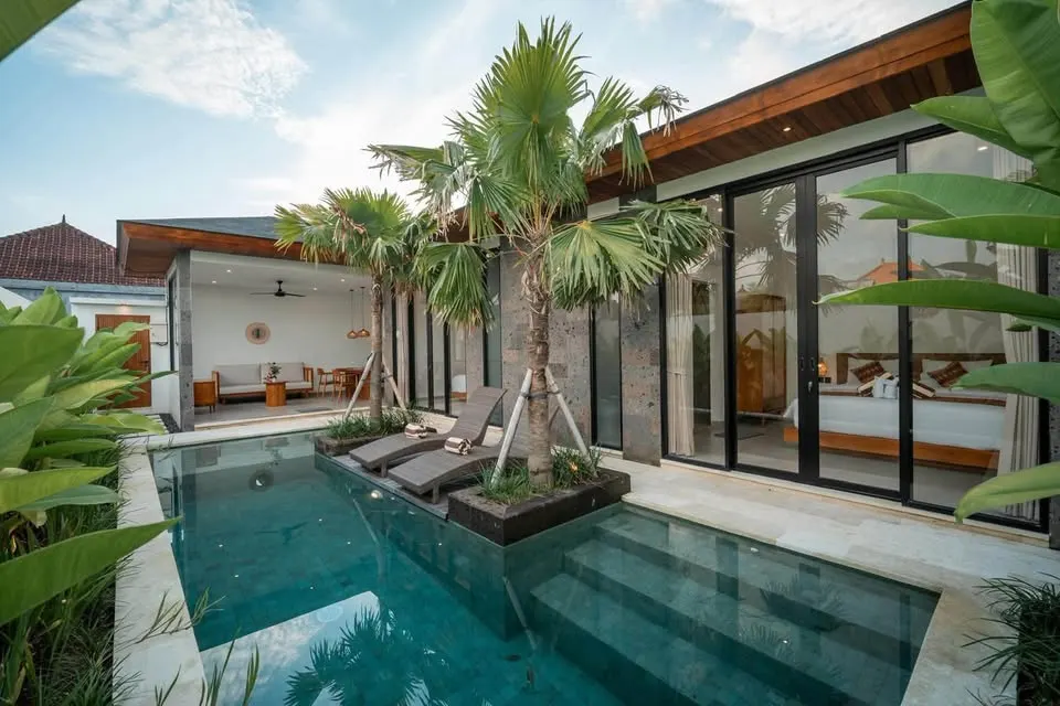 2 bedroom villa with pool and rice field view, in Seseh