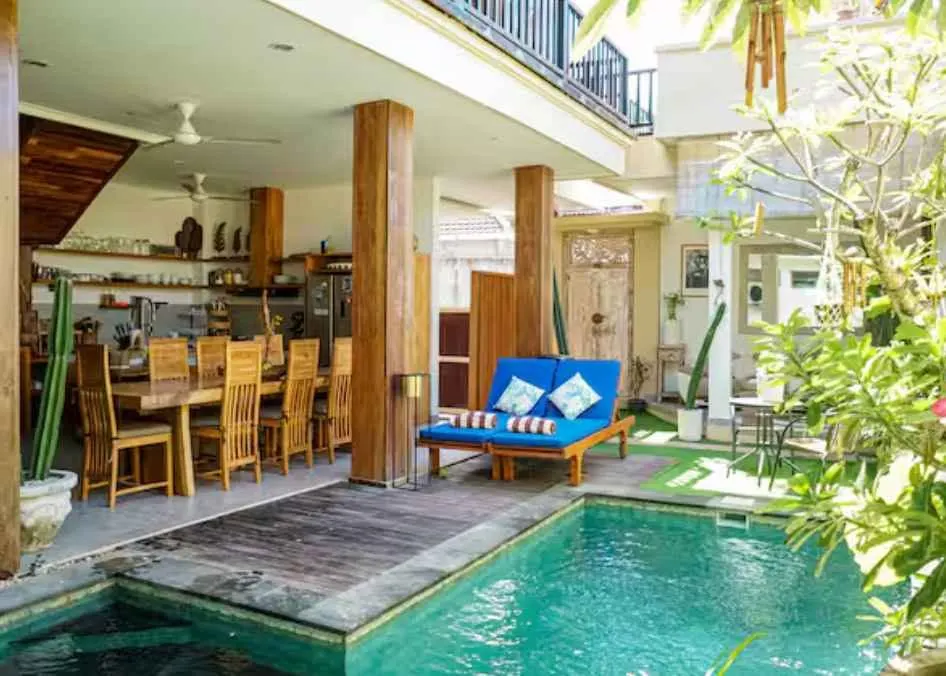 3 bedroom villa with private pool, peaceful rice field views
